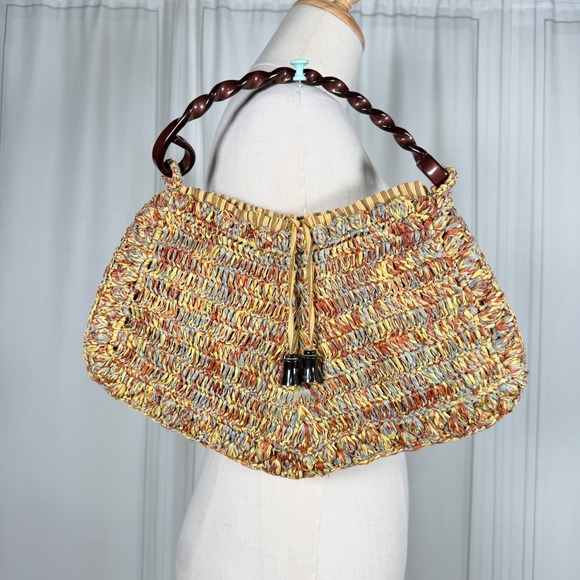 Jamin Puech Handbags - Jamin Puech Vintage Woven Raffia Top Handle Bag Boho Coastal Grandma